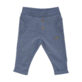 Blaue Babyhose mit Taschen und Knöpfen, perfekt für komfortable und stilvolle Outfits im Alltag.