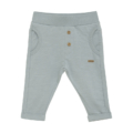 Abyssblaue Babyhose aus weichem Stoff mit Knöpfen und Taschen, ideal für Komfort und Stil.