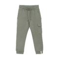 Grüne Jogginghose für Kinder mit Taschen und Kordelzug, bequeme und stylische Freizeitkleidung.