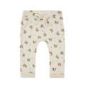 Weiß gemusterte Babyhose mit dem Pflanzlichen-Print und Schleife, ideal für bequeme und stylische Kinderbekleidung.