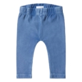Blaue Baby-Leggings aus Baumwolle mit elastischem Bund, ideal für Komfort und Bewegungsfreiheit.