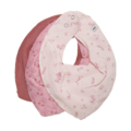 Dreier-Set rosa Babylätzchen mit Hasen- und Blumenmotiven, ideal für empfindliche Babyhaut.