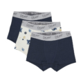 Dreierpack Jungen-Boxershorts von CeLaVi, marineblau und gemustert, komfortabler Baumwollmix mit elastischem Bund.