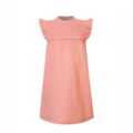Rosa Kinder-Sommerkleid mit gerüschten Ärmeln, ideal für warme Tage und modischen Komfort.