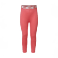 Rote Leggings mit gemustertem Bund für Mädchen, ideal für winterliche Outdoor-Aktivitäten.