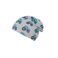 Grauer STERNTALER Slouch-Beanie mit Traktor-Muster