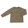 Langarmshirt mit floralem Print und Knöpfen auf der Schulter für Kinder, ideal für den Herbst.