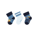 STERNTALER Babysocken 3er Pack mit Motiv Bagger - dunkel- und hellblau