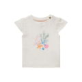 Weißes Baby-T-Shirt mit buntem Seesterne- und Korallen-Print, kurze Ärmel, ideal für den Sommer.