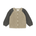 MINYMO Strickjacke - beige mit dunkelgrauen Ärmeln