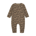 Brauner Babystrampler mit Eichel- und Blattmuster, lange Ärmel, perfektes Herbstoutfit für Babys.
