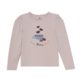 Langarmshirt für Kinder in Rosa mit Paris-Print, Herzen und Macarons, perfekte Wahl für modische kleine Abenteurer.