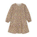 Blumenkleid für Kinder in Beige mit buntem, floralem Muster – Langarm, bequem und stilvoll.