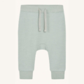 Graue Baby-Jogginghose mit Kordelzug, weiches Material, ideal für Komfort und Bewegungsfreiheit.