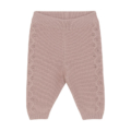 Rosa Baby-Strickhose mit wellenförmigem Muster und elastischem Bund - gemütliche und stilvolle Kinderkleidung.