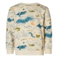 NOPPIES Sweater Hirson Fog - beige mit All-over-Kartenprint