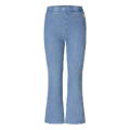 Blaue Schlaghose aus Denim mit weitem Bein und elastischem Bund für modischen Retro-Look. Komfort und Stil vereint.