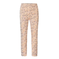 Beige Mädchenhose mit floralem Druck in Rosa und Lila, perfekt für einen frühlingshaften Look.