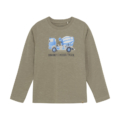MINYMO braun Langarmshirt mit Fahrzeug-Print und mit Aufschrift 