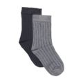 MINYMO Socken 2er-Pack Sleet - schwarz und grau