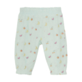 Helle Kinderhose mit Fruchtmuster, elastischem Bund und pastellfarbenem Design für gemütliche Sommerabenteuer.