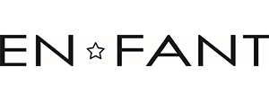 Schwarzes EN FANT Logo auf weißem Hintergrund mit Stern zwischen den Buchstaben.