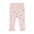 Rosa Baby-Leggings mit buntem Blumenmuster, ideal für Frühling und Sommer, weicher Stoff für maximalen Komfort.