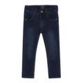 Dunkelblaue Kinderjeans, klassische Passform, aus Denim-Stoff. Ideal für den Alltag und bequem zu tragen.