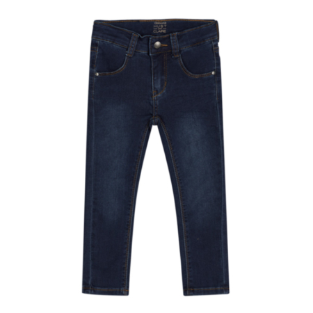 Dunkelblaue Kinderjeans, klassische Passform, aus Denim-Stoff. Ideal für den Alltag und bequem zu tragen.