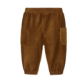Braune Cordhose für Kinder mit elastischem Bund und Seitentaschen, ideal für Herbstmode und bequemes Spielen.