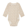 Langarm-Babybody mit floralem Muster und Rüschen, perfekt für Komfort und Stil; ideal für jeden Anlass.