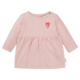 Rosa Langarm-Kleid für Babys mit Herz-Design auf der Brust, ideal für komfortable und stilvolle Outfits.