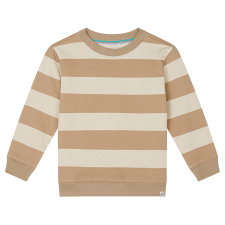 Gestreifter Pullover in Beige und Creme für Kinder, bequem und stylisch für den Alltag.