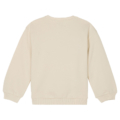 Beiger Sweatshirt-Rückenansicht mit Rundhalsausschnitt und langen Ärmeln, ideal für lässige Outfits oder Layering.