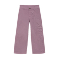 Fliederfarbene, weite Hose aus Baumwolle für Damen, mit hohem Bund und geradem Schnitt. Ideal für modischen Alltagslook.