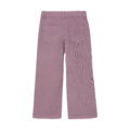 Fliederfarbene weite Kinderhose mit Taschen, Rückansicht. Stilvoll und bequem für alltägliche Aktivitäten.