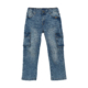 Blaue Cargo-Jeanshose für Kinder mit elastischem Bund und mehreren Taschen, ideale Freizeit- und Spielmode.