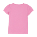 Rosa T-Shirt für Kinder aus Baumwolle, Rückansicht, kurze Ärmel, leicht und bequem für den Sommer.