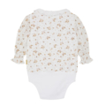Langärmliger Baby-Body mit floralem Muster in Weiß, ideal für gemütliche und stilvolle Tage.