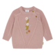Rosa Kinderpullover mit Zopfstrick und Blumenstickerei, langärmelig, ideal für Herbst- und Winterkollektionen.