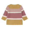 Strickpullover für Kinder in Rosa- und Gelbtönen mit Streifenmuster, lange Ärmel, ideal für Herbstmode.