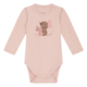 Rosa Baby-Body mit langem Arm und niedlichem Mausdruck, ideal für gemütliche und stylische Babykleidung.